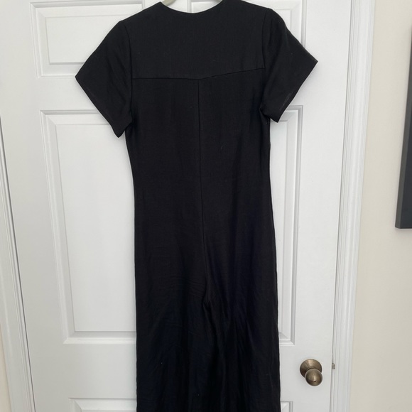 No. 6 Black Miriam V Neck Short sleeve Linen Jumpsuit - Picture 5 of 10